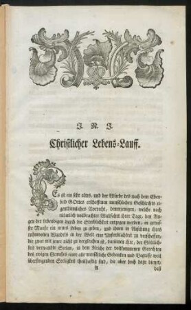 Christlicher Lebens-Lauff