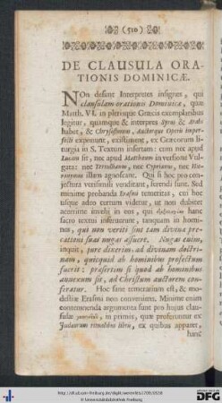 De Clausula Orationis Dominicae.