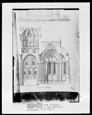 Dom in Mainz: Längsschnitt des Westchors