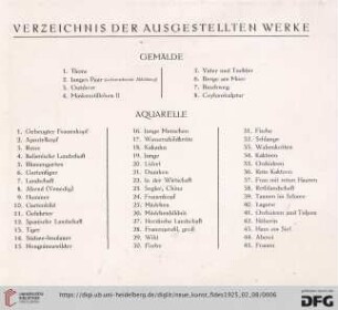 Aquarelle (Nr. 1-45)