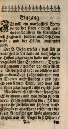 Seelen-Peyn in dem Fegfeur, Dann Seelen-Hülff, Und Seelen-Danck : Mit schönen, und bewehrten Exemplen