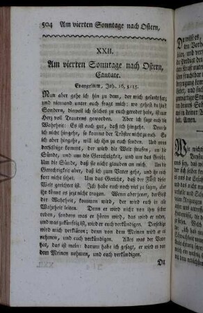 XXII. Am vierten Sonntage nach Ostern, Cantate.