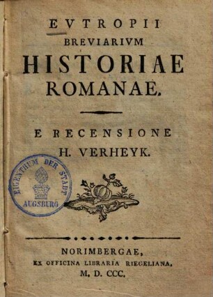 Eutropii breviarium historiae Romanae