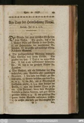 Am Tage der Heimsuchung Mariä. Lection, Jes. XI. v. 1 - 5.