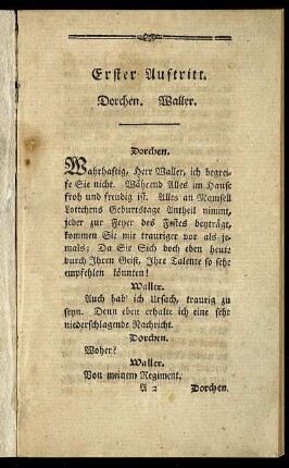 Erster Auftritt. - Zehnter Auftritt.