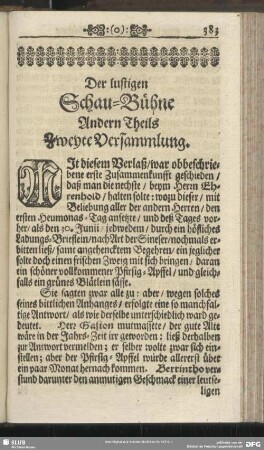 Der lustigen Schau-Bühne Andern Theils Zweyte Versammlung