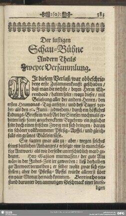 Der lustigen Schau-Bühne Andern Theils Zweyte Versammlung