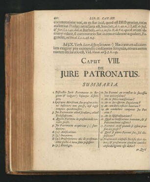 Caput VIII. De Iure Patronatus.