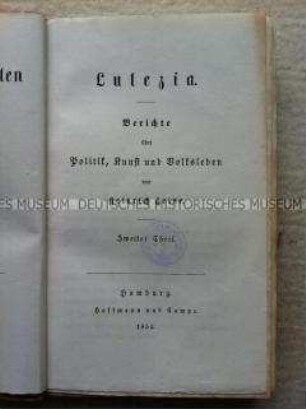 Teilsammlung der Werke von Heinrich Heine, Bd. 3
