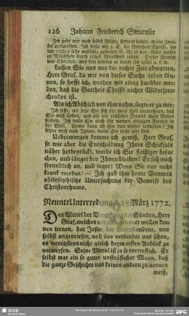 Neunte Unterredung, d. 18 März 1772