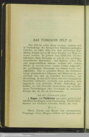 Das Türkische Zelt (J)