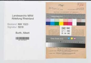 Entnazifizierung Albert Burth , geb. 24.11.1901 (Reitlehrer)