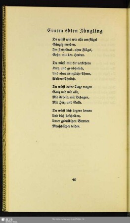 Einem edlen Jüngling