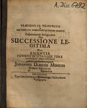 De successione legitima