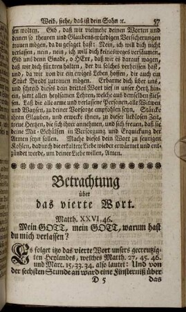 Betrachtung über das vierte Wort.