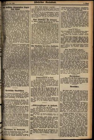 Zweite Ausgabe vom Dienstag, den 23. Juli 1929.
