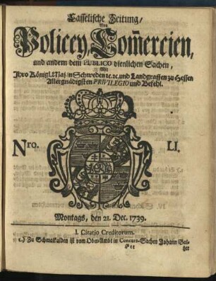 Nro. LI, Montags, den 21. Dec. 1739