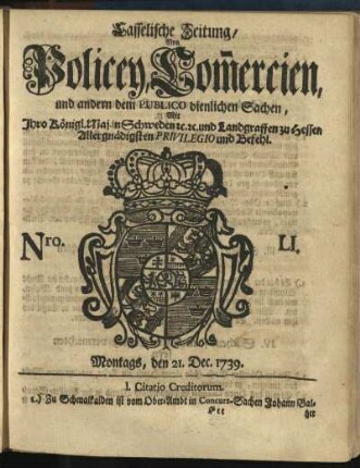 Nro. LI, Montags, den 21. Dec. 1739