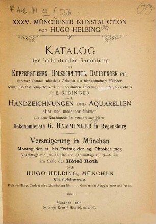 Versteigerung. 1895, 21./25. Okt. = [556]