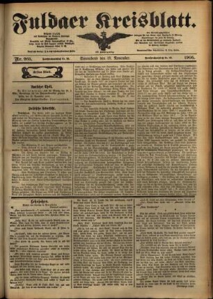 Erste Ausgabe vom Samstag, den 18. November 1905.