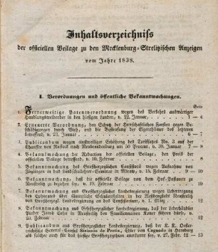 I. Verordnungen und öffentliche Bekanntmachungen