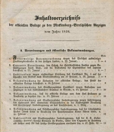 I. Verordnungen und öffentliche Bekanntmachungen