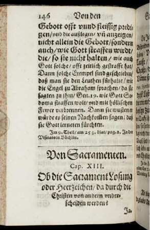 Von Sacramenten. Cap. XIII.