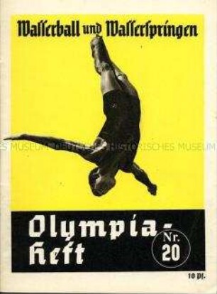 Begleitheft zu den Olympischen Spielen 1936 für die Sportarten Wasserball und Wasserspringen