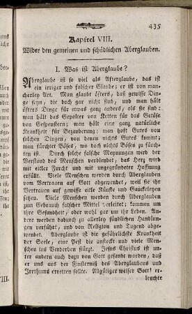 Kapitel VIII. Wider den gemeinen und schädlichen Aberglauben