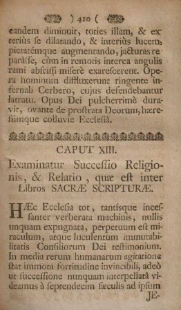 Caput XIII. Examinatur successio religionis, & relatio ...