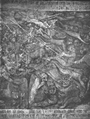 Karlštejn / Karlstein (Tschechien), Burg Karlštejn, Marienkapelle, Fresko: Apokalypse (Detail), Meister Theoderich u. Werkstatt