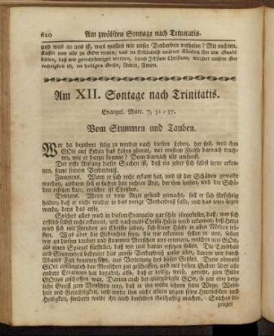 Am XII. Sonntage nach Trinitatis. - Am XV. Sonntage nach Trinitatis.