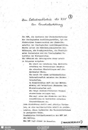 Zum Selbstverständnis der KSV : eine Grundsatzerklärung