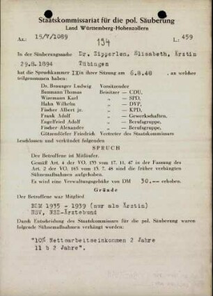 Zipperlen, Elisabeth, Dr.