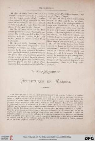 Sculptures en Marbre (No. 39 - 73)