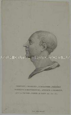 Antikisierendes Profilbildnis von Karl Alexander Markgraf von Brandenburg-Ansbach-Bayreuth