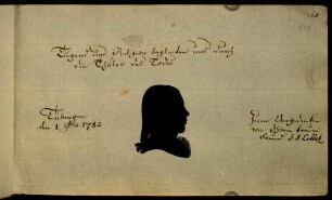 J. F. Cotta (Silhouette). Tübingen, 01.11.1782.