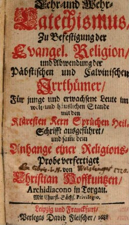 Lehr- und Wehr-Catechismus