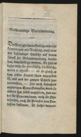 Nothwendige Vorerinnerung.