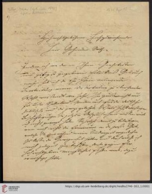 Briefe von Elias Eller an Carl Joseph Anton Mittermaier: Brief von Elias Eller an Carl Joseph Anton Mittermaier