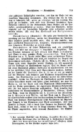 Katechisation, (Katechese)