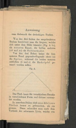 Anweisung zum Gebrauch des dreieckigen Tuches.