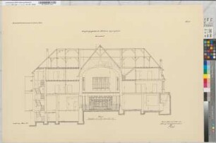Empfangsgebäude auf dem Bahnhofe Mülheim-Eppinghofen, Blatt 6: Querschnitt [2 Exemplare], M. 1:50