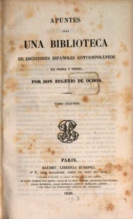 Apuntes para una biblioteca de escritores españoles contemporáneos en prosa y verso, 2