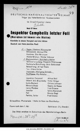 Inspektor Campbells letzter Fall (Heiraten ist immer ein Risiko)