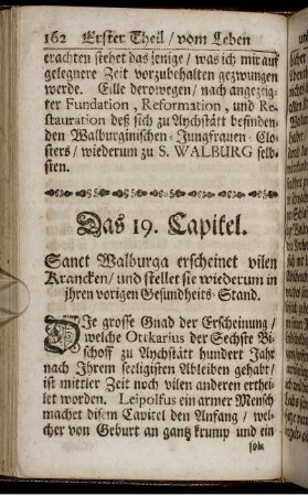 Das 19. Capitel. Sanct Walburga erscheinet vilen Krancken [...]