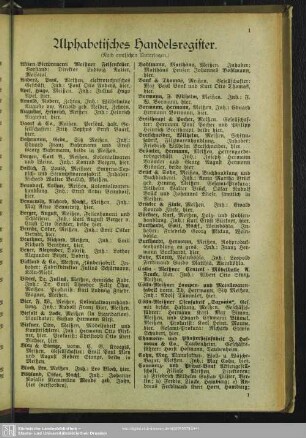 Handelsregister : Alphabetisches Handelsregister
