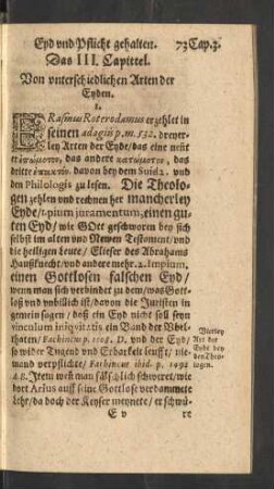 Das III. Capittel. Von unterschiedlichen Arten der Eyden.