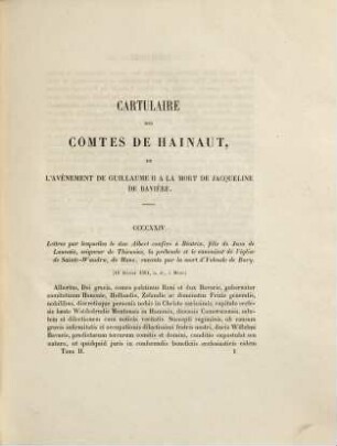 Cartulaire des Comtes de Hainaut : De l'avènement de Guillaume II a la mort de Jacqueline de Bavière, 2
