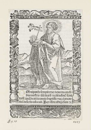 Heiliger Johannes der Täufer, aus: Peter Apian, "Hortulus anime", Nürnberg 1517